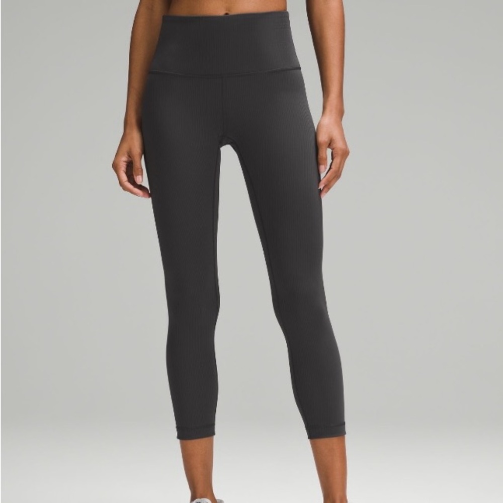 Lululemon Wunder Train High Rise 23” ribbed legging Graphite Grey